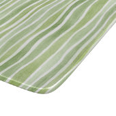 Planche À Découper Rayures crème vert citron ondulées (Coin)