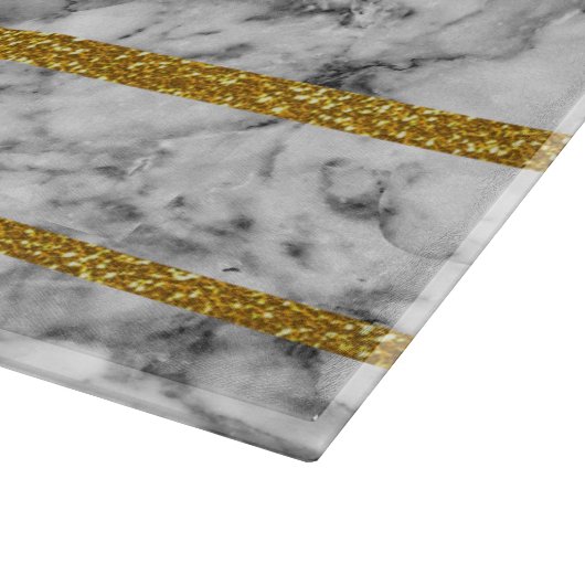 Planche À Découper Rayures de marbre blanches noires d'effet de (Coin)