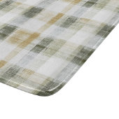 Planche À Découper Rayures écossaises jaune vert blanc (Coin)