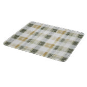 Planche À Découper Rayures écossaises jaune vert blanc (Coin)