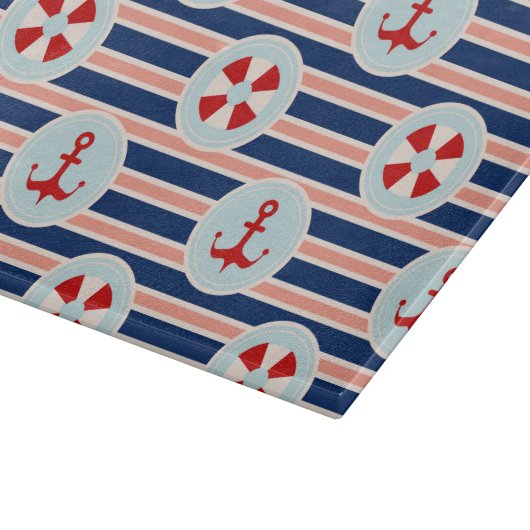 Planche À Découper Rayures et motif de points nautiques (Coin)