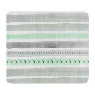 Planche À Découper Rayures grises vertes en bon état géométriques