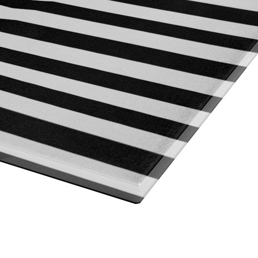 Planche À Découper Rayures noires et blanches classiques (Coin)