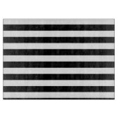 Planche À Découper Rayures noires et blanches simples et grasses (Devant)