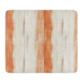 Planche À Découper Rayures Orange Pêche Crème (Devant)