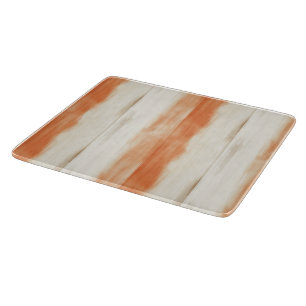 Planche À Découper Rayures Orange Pêche Crème