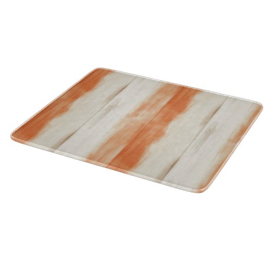 Planche À Découper Rayures Orange Pêche Crème (Coin)