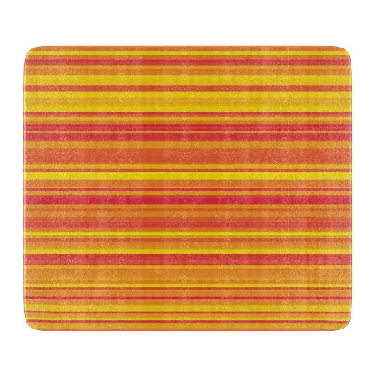 Planche À Découper Rayures Orange Rouge Jaune (Devant)