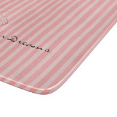 Planche À Découper Rayures roses avec papillon (Coin)