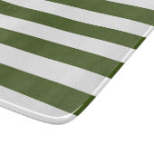 Planche À Découper Rayures vert mousse foncé et blanc (Coin)