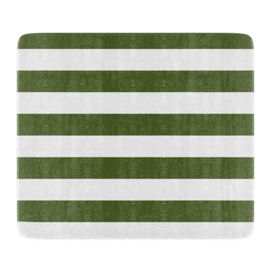 Planche À Découper Rayures vert mousse foncé et blanc (Devant)