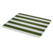 Planche À Découper Rayures vert mousse foncé et blanc (Coin)