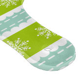 Planche À Découper Rayures vertes et bleues de Noël avec des flocons (Coin)