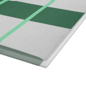 Planche À Découper rayures vertes monogramme épais ajouter nom titre (Coin)