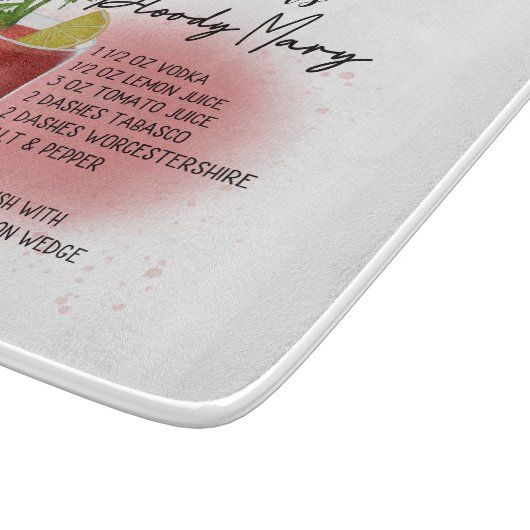 Planche À Découper Recette Cocktail Bloody Mary personnalisée (Coin)