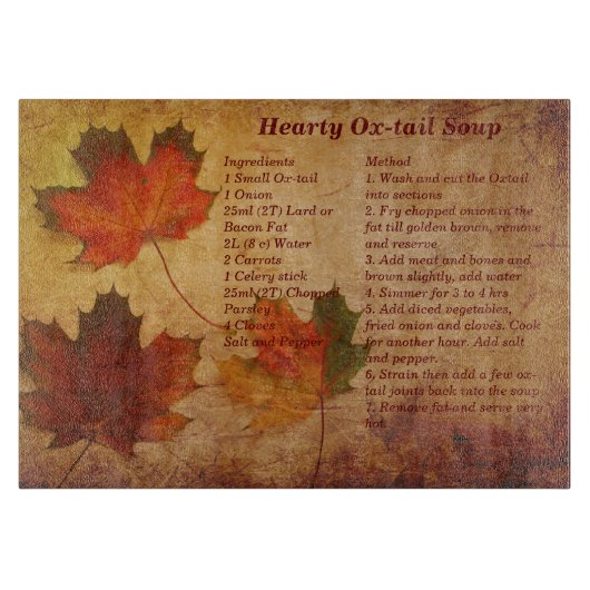 Planche À Découper Recette d'automne thème (Devant)