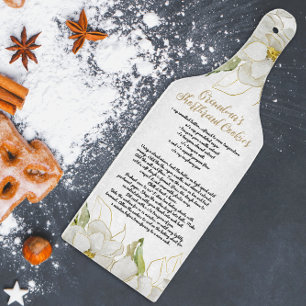 Planche À Découper Recette de cookie de grand-mère à la fleur blanche