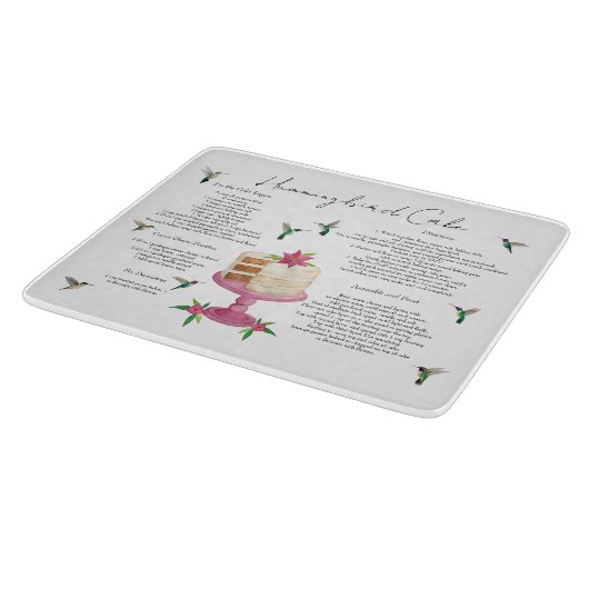 Planche À Découper Recette de gâteau aux colibris (Coin)