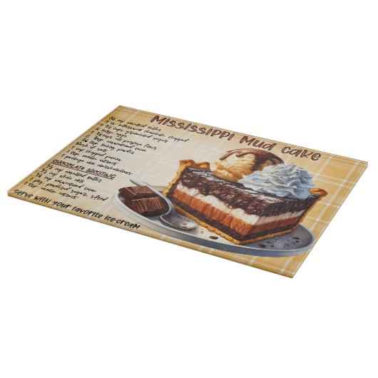 Planche À Découper Recette de gâteau de boue du Mississippi (Coin)