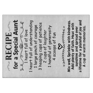 Planche À Découper Recette pour une tante spéciale cadeau personnalis