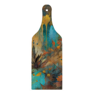 Planche À Découper Récolte d'automne Turquoise rouille or Abstrait