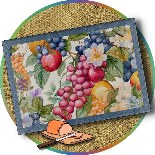 PLANCHE À DÉCOUPER - Recouverte de fruits colorés