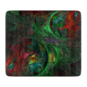 Planche À Découper Rectangle d'art Abstrait vert Genesis (Devant)