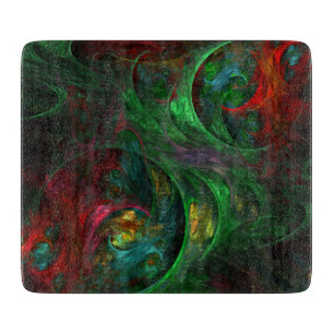 Planche À Découper Rectangle d'art Abstrait vert Genesis