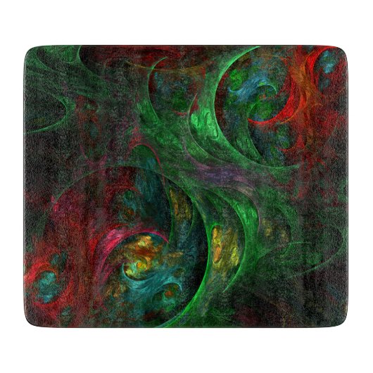 Planche À Découper Rectangle d'art Abstrait vert Genesis (Devant)