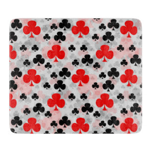 Planche À Découper Red Black Clover Club Design Motif Abstrait