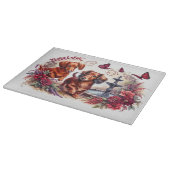 Planche À Découper Red Dachshunds in the Garden Cutting Board : (Coin)