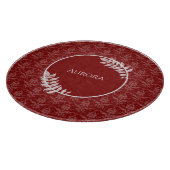 Planche À Découper Red Elegant Damask Personnalisé Cutboard (Coin)