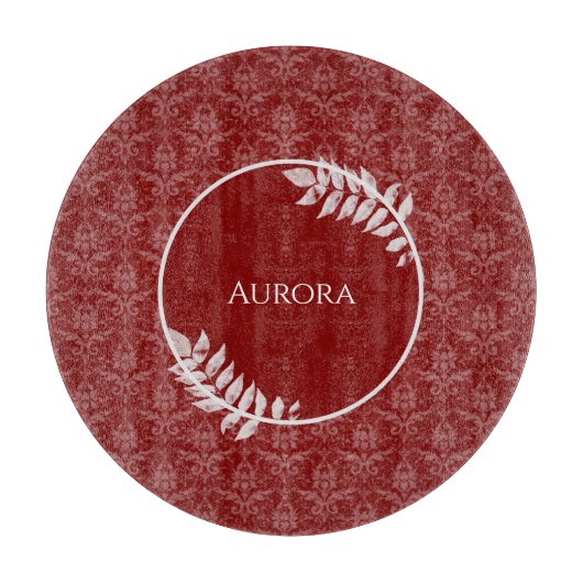 Planche À Découper Red Elegant Damask Personnalisé Cutboard (Devant)