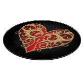 Planche À Découper Red Filigree Heart Cutting Board (Coin)