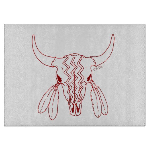 Planche À Découper Red Ghost Dance Buffalo ligne blanc (Devant)