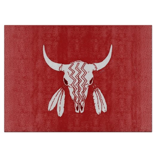 Planche À Découper Red Ghost Dance Buffalo plaque de coupe en verre (Devant)