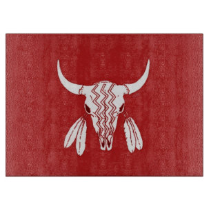 Planche À Découper Red Ghost Dance Buffalo plaque de coupe en verre