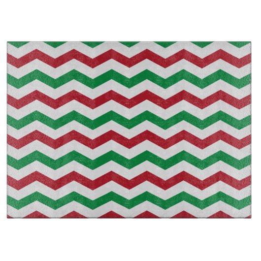Planche À Découper Red & Green Chevron Coupe Board (Devant)