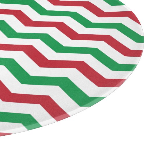 Planche À Découper Red & Green Chevron Coupe Board (Coin)