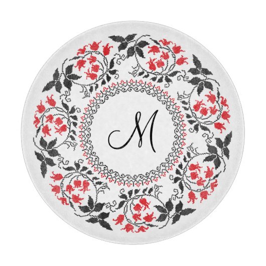 Planche À Découper Red May bague de lis Personnalisé Monogramme Initi (Devant)