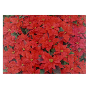 Planche À Découper Red Poinsettias I Christmas Holiday Floral Photo