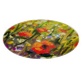 Planche À Découper Red Poppies Champ peinture Abstraite (Coin)