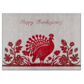 Planche À Découper Red Thanksgiving Turkey Floral Cutboard (Devant)