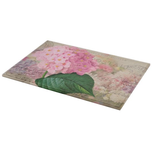 Planche À Découper Redoute Pink Hydrangea Flowers Glass Cutboard (Coin)
