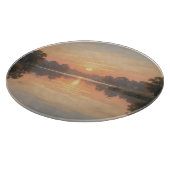 Planche À Découper Reflet du lac à l'heure dorée Impressionniste (Coin)
