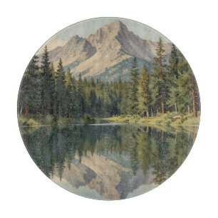 Planche À Découper Reflet du lac de montagne majestueux