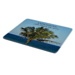 Planche À Découper Reflets de la Côte Palmée Nom de famille et anné