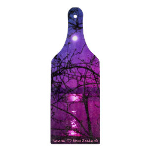 Planche À Découper Réflexion de la Lune magique sur la baie Kaiaua NZ