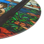 Planche À Découper Regard en verre souillé avec la séance de dame (Coin)