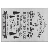 Planche À Découper Règles de Camping Happy (Devant)